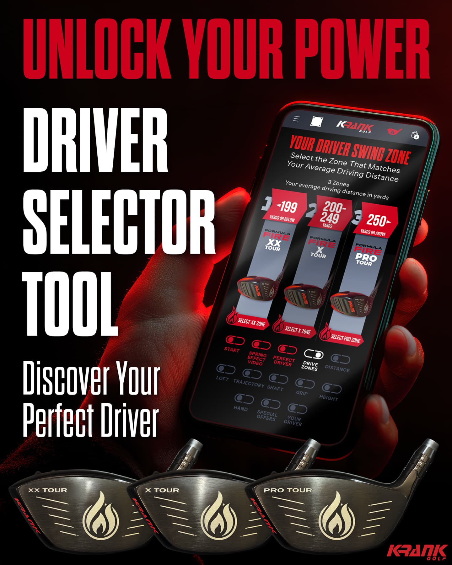 Krank Golf DST Red Hand 1 social media graphic