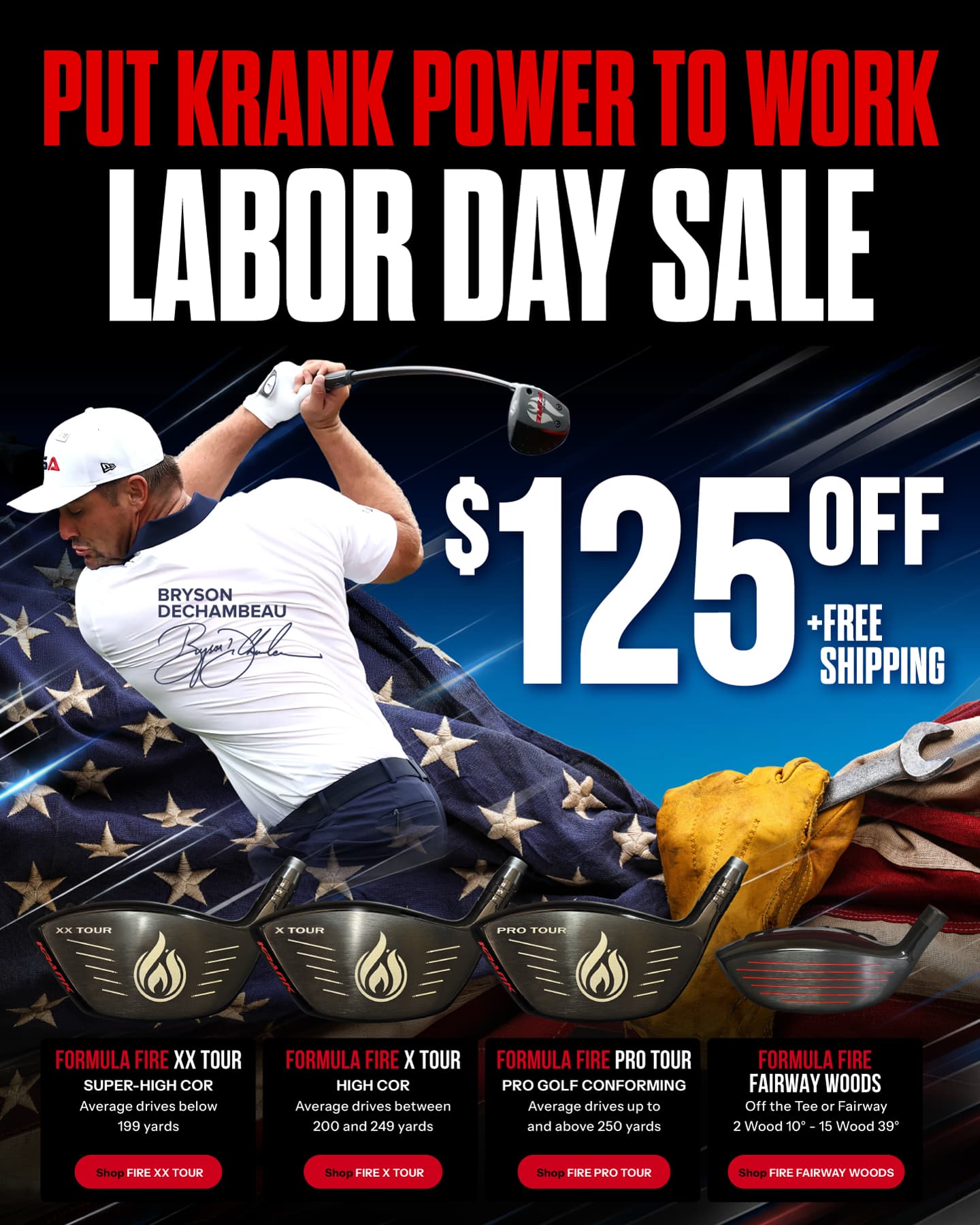 Krank Golf Labor Day 26 social media graphic