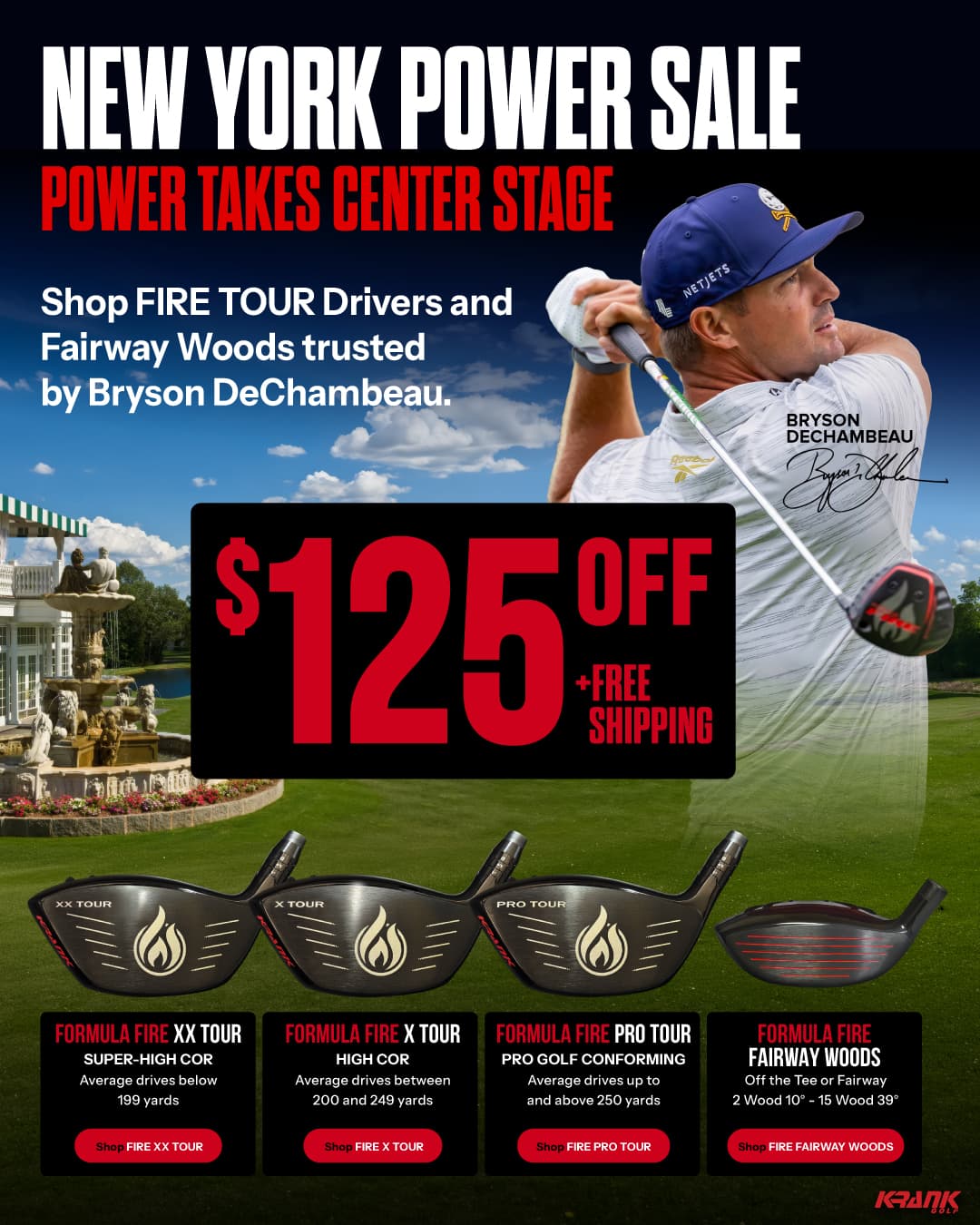 Krank Golf LIV New York 125 social media graphic