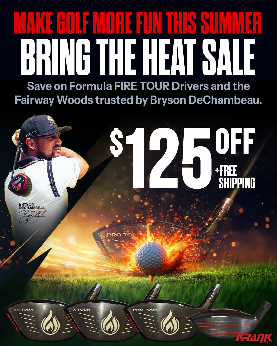 Krank Golf Bring the Heat 125 social media graphic